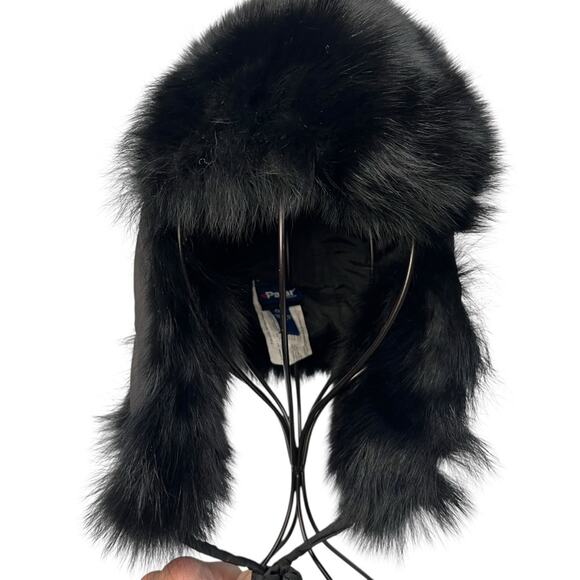 Pajar Canada Black Fur Trapper Hat | Origin Assured Fur Saga Furs | O/S  | Poms main image 8